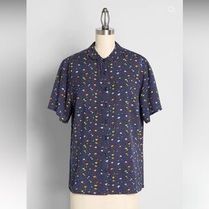 Circus Sprouting With Ideas Button-Up Top, Navy, 14 (UK), NWT